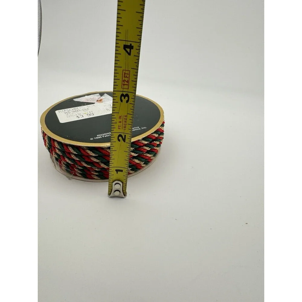 VTG 1996 All The Trimmings Red Green Gold Christmas Cord Trim Hirscheberg Braid